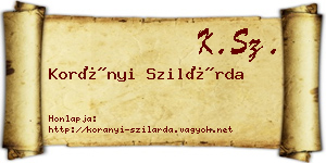 Korányi Szilárda névjegykártya